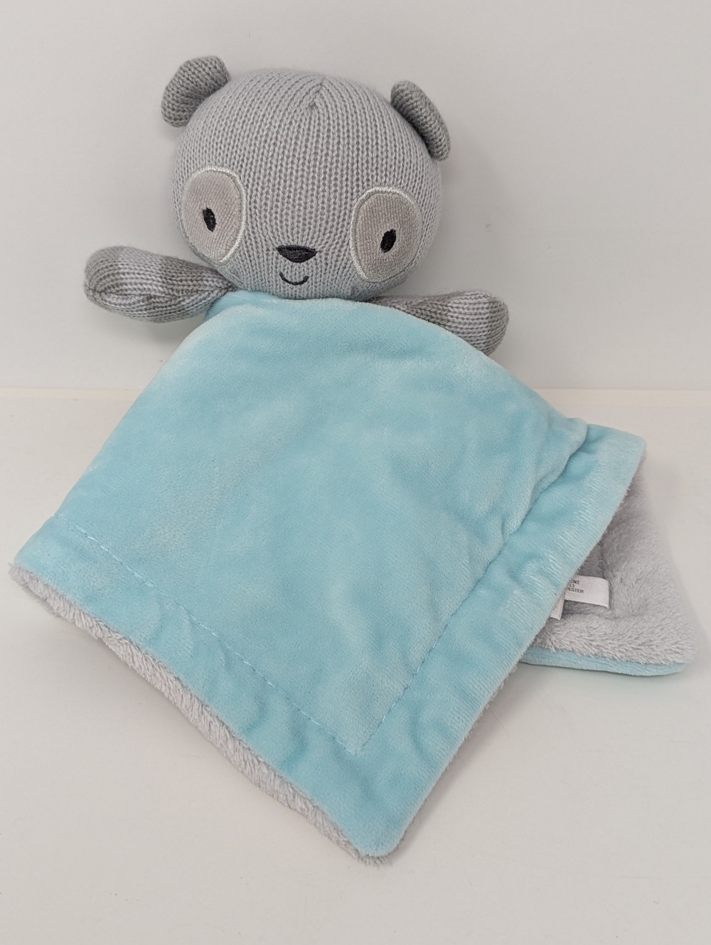Koala Baby Lovey Raccoon Bear Gray Knit Teal